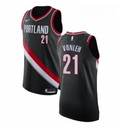 Mens Nike Portland Trail Blazers 21 Noah Vonleh Authentic Black Road NBA Jersey Icon Edition