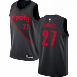 Mens Nike Portland Trail Blazers 27 Jusuf Nurkic Swingman Black NBA Jersey 2018 19 City Edition