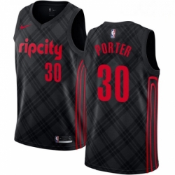 Mens Nike Portland Trail Blazers 30 Terry Porter Swingman Black NBA Jersey City Edition