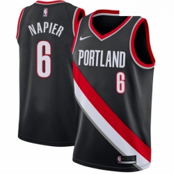 Mens Nike Portland Trail Blazers 6 Shabazz Napier Swingman Black Road NBA Jersey Icon Edition 