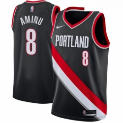 Mens Nike Portland Trail Blazers 8 Al Farouq Aminu Swingman Black Road NBA Jersey Icon Edition