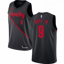 Mens Nike Portland Trail Blazers 9 Gary Trent Jr Swingman Black NBA Jersey 2018 19 City Edition 