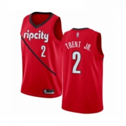 Mens Portland Trail Blazers 2 Gary Trent Jr Red Swingman Jersey Earned Edition 