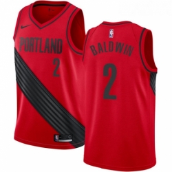 Youth Nike Portland Trail Blazers 2 Wade Baldwin Swingman Red NBA Jersey Statement Edition 