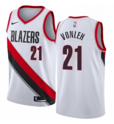 Youth Nike Portland Trail Blazers 21 Noah Vonleh Swingman White Home NBA Jersey Association Edition