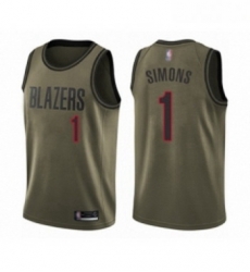 Youth Portland Trail Blazers 1 Anfernee Simons Swingman Green Salute to Service Basketball Jersey 