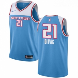 Mens Nike Sacramento Kings 21 Vlade Divac Swingman Blue NBA Jersey 2018 19 City Edition