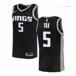 Mens Nike Sacramento Kings 5 DeAaron Fox Swingman Black NBA Jersey Statement Edition 