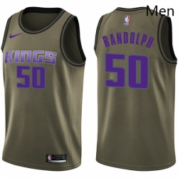 Mens Nike Sacramento Kings 50 Zach Randolph Swingman Green Salute to Service NBA Jersey 