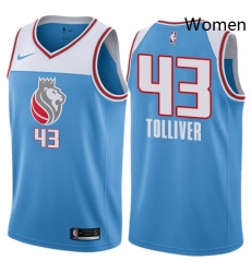 Womens Nike Sacramento Kings 43 Anthony Tolliver Swingman Blue NBA Jersey City Edition