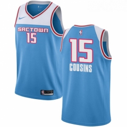 Youth Nike Sacramento Kings 15 DeMarcus Cousins Swingman Blue NBA Jersey 2018 19 City Edition