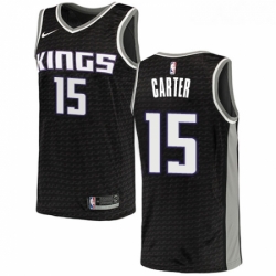 Youth Nike Sacramento Kings 15 Vince Carter Swingman Black NBA Jersey Statement Edition 