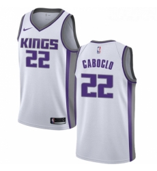 Youth Nike Sacramento Kings 22 Bruno Caboclo Swingman White NBA Jersey Association Edition 