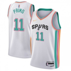 Men San Antonio Spurs 11 Joshua Primo White City Edition Stitched Jersey