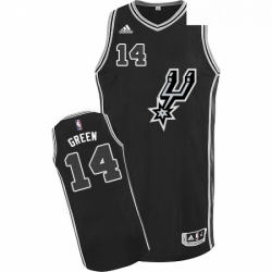 Mens Adidas San Antonio Spurs 14 Danny Green Swingman Black New Road NBA Jersey