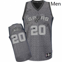 Mens Adidas San Antonio Spurs 20 Manu Ginobili Authentic Grey Static Fashion NBA Jersey