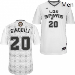 Mens Adidas San Antonio Spurs 20 Manu Ginobili Swingman White New Latin Nights NBA Jersey