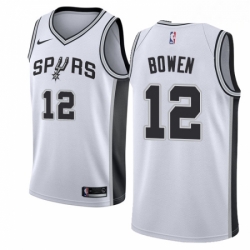 Mens Nike San Antonio Spurs 12 Bruce Bowen Swingman White Home NBA Jersey Association Edition