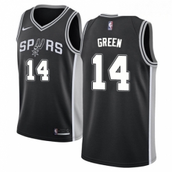 Mens Nike San Antonio Spurs 14 Danny Green Swingman Black Road NBA Jersey Icon Edition