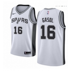 Mens Nike San Antonio Spurs 16 Pau Gasol Swingman White Home NBA Jersey Association Edition 