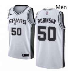 Mens Nike San Antonio Spurs 50 David Robinson Authentic White Home NBA Jersey Association Edition