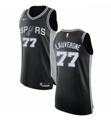 Mens Nike San Antonio Spurs 77 Joffrey Lauvergne Authentic Black Road NBA Jersey Icon Edition 