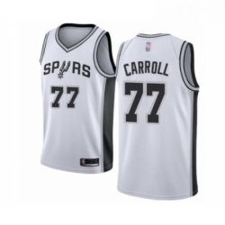 Mens San Antonio Spurs 77 DeMarre Carroll Authentic White Basketball Jersey Association Edition 