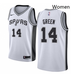 Womens Nike San Antonio Spurs 14 Danny Green Authentic White Home NBA Jersey Association Edition