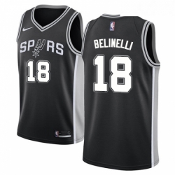 Womens Nike San Antonio Spurs 18 Marco Belinelli Swingman Black NBA Jersey Icon Edition 