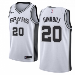 Womens Nike San Antonio Spurs 20 Manu Ginobili Swingman White Home NBA Jersey Association Edition