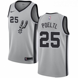 Womens Nike San Antonio Spurs 25 Jakob Poeltl Swingman Silver NBA Jersey Statement Edition 