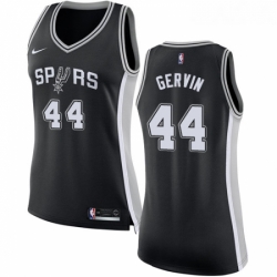 Womens Nike San Antonio Spurs 44 George Gervin Authentic Black Road NBA Jersey Icon Edition