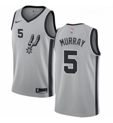 Womens Nike San Antonio Spurs 5 Dejounte Murray Swingman Silver Alternate NBA Jersey Statement Edition