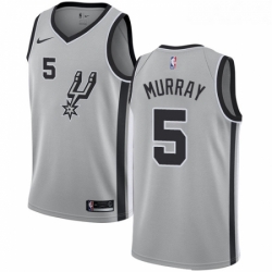 Youth Nike San Antonio Spurs 5 Dejounte Murray Authentic Silver Alternate NBA Jersey Statement Edition