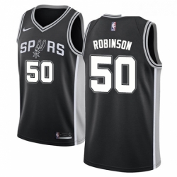 Youth Nike San Antonio Spurs 50 David Robinson Swingman Black Road NBA Jersey Icon Edition