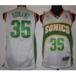 Seattle Supersonics #35 Kevin Durant White Swingman Jerseys