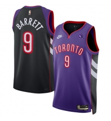 Men Toronto Raptors 9 RJ Barrett Purple 2024 25 Classic Edition Swingman Stitched Basketball Jersey