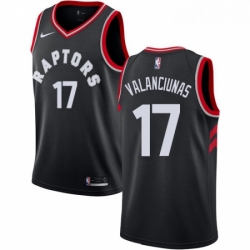 Mens Nike Toronto Raptors 17 Jonas Valanciunas Swingman Black Alternate NBA Jersey Statement Edition