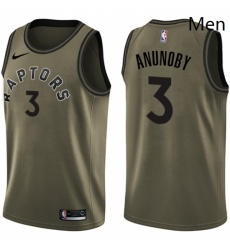 Mens Nike Toronto Raptors 3 OG Anunoby Swingman Green Salute to Service NBA Jersey 