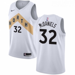 Mens Nike Toronto Raptors 32 KJ McDaniels Swingman White NBA Jersey City Edition 