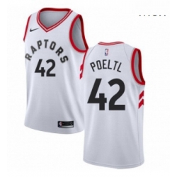 Mens Nike Toronto Raptors 42 Jakob Poeltl Swingman White NBA Jersey Association Edition