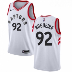 Mens Nike Toronto Raptors 92 Lucas Nogueira Authentic White NBA Jersey Association Edition