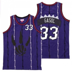 Raptors 33 Marc Gasol Purple Throwback Jersey