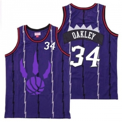 Raptors 34 Charles Oakley Purple Logo Retro Jersey 5