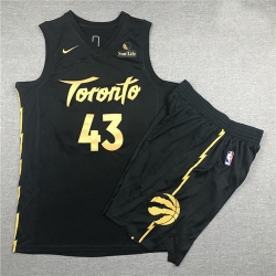 Raptors 43 Pascal Siakam Black City Edition Nike Swingman Jersey 28With Shorts 29