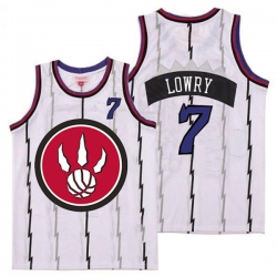 Raptors 7 Kyle Lowry White Red Big Logo Retro Jersey 4