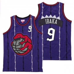 Raptors 9 Serge Ibaka Purple Retro Jerseys 3