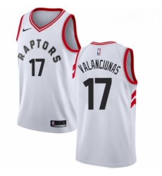 Womens Nike Toronto Raptors 17 Jonas Valanciunas Authentic White NBA Jersey Association Edition