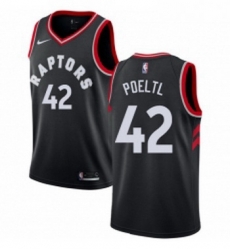 Womens Nike Toronto Raptors 42 Jakob Poeltl Swingman Black Alternate NBA Jersey Statement Edition