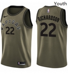 Youth Nike Toronto Raptors 22 Malachi Richardson Swingman Green Salute to Service NBA Jersey 